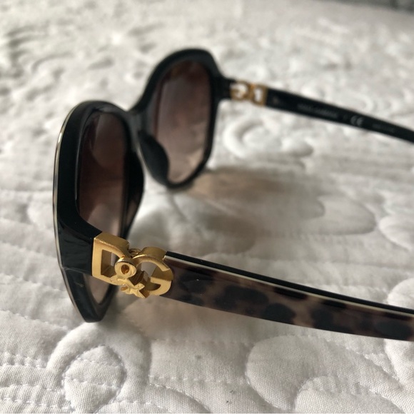 Authentic Dolce & Gabbana Black and Leopard Sunglasses